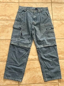 Pantalones Paco Jeans Hombres Convertibles Carga Utilidad Sueltos Patinador Callejero 40x32 De Colección Y2K - Imagen 1 de 11