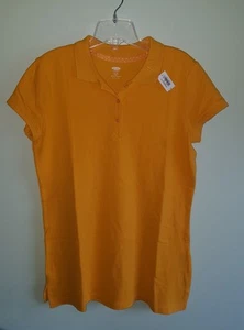 NWT Old Navy Girls 10-12 14 ORANGE GOLD Sun Flare Uniform Polo Shirt #104717 - Picture 1 of 3