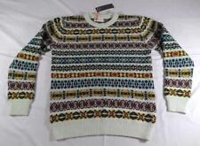 Far Afield Fair Isle Knitted Round Neck Jumper  80% Lambswool Size 2 Med/Large