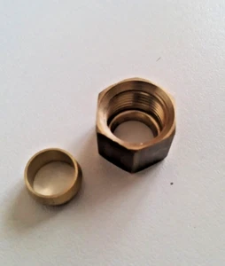 Triumph TR2 3 3A 3B Stator Tube End Nut & Olive Tuerca y Oliva de Compresión - Imagen 1 de 3