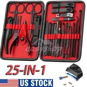 NEW Nail Clippers Kit 25PCS Premium Manicure Pedicure Set, Scissors Grooming Kit - Picture 1 of 11