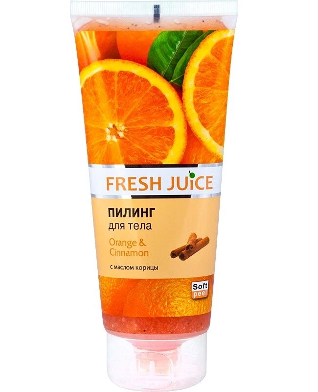 Body Peeling Shower Scrub Orange & Cinnamon 200ml Fresh Juice 6029 - Image 1 of 1