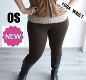 NEW OS Women Best Brown Leggings YOGA WAIST (Feel Soft as Lularoe) - Picture 1 of 7