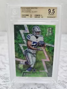 2016 PANINI SPECTRA NEON GREEN #162 EZEKIEL ELLIOTT RC /25 Beckett 9.5 GEM MINT - Picture 1 of 3