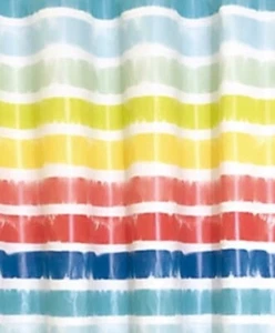 Rainbow Stripe Peva Shower Curtain 70 x 72 - The Big One - New - Picture 1 of 3