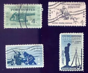 US-BRIEFMARKEN GEBRAUCHTE BÜRGERKRIEG SCHLACHTEN SERIE 4C 1960 (S873) SC 1178-1182 - Bild 1 von 1