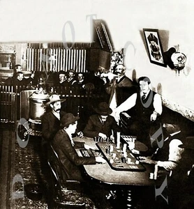 ANTIQUE OLD WEST 8X10 REPRO INTERIOR PHOTO PRINT OLD WEST FARO GAMBLING TABLE #5 - Picture 1 of 1