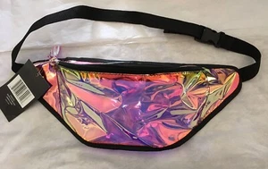 Holographic Iridecent Pack/Bum Bag W/Tassel And Adjustable Belt NEW Clear Bag - Picture 1 of 3