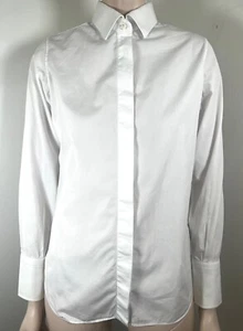 BEAUTIFUL VALENTINO WHITE COTTON LONG SLEEVE TOP BLOUSE SHIRT PIQUE COLLAR EU 38 - Bild 1 von 8