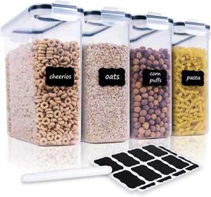 Set Contenitori Cereali Conservazione - 4 Pezzi Ermetici Grande Conservazione Alimenti - Foto 1 di 24
