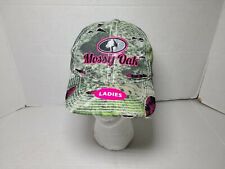 Mossy Oak Camo Women's Black Pink Lace Distressed Hat Baseball Cap Hunting