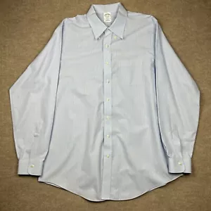 Camisa Brooks Brothers Para Hombre 17.5x37 Regent Fit Azul Blanco Rayas Abotonada - Imagen 1 de 9
