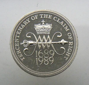 0,50 oz Sterling Silber Two Pounds Proof Münze 1689-1989 Tercentenary Of The Bill - Bild 1 von 2