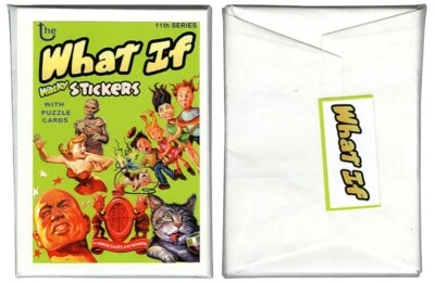 2021 "WHAT IF" Wacky Packages JUEGO COMPLETO 11ª Serie PACK 9 pegatinas 9 cartas puzzle Foto 1 de 3