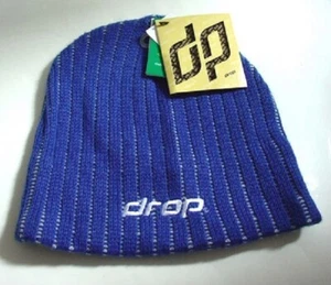 DROP Blue Softec Acrylic Knitted Warm Winter Ski Hat Beanie Adult Size NEW NWT - Picture 1 of 1