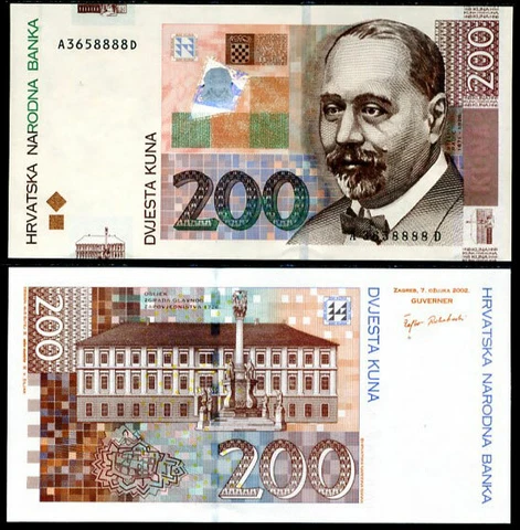 Croatia 200 Kuna 2002 P 42 UNC Cover