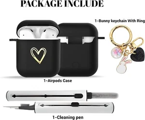 For AirPods 2nd Generation/1st Heavy Duty Case Cute Earphone Cover With Pen - Picture 1 of 6
