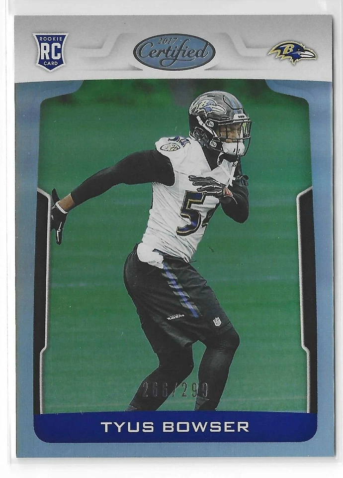 TYUS BOWSER 2017 PANINI CERTIFIED MIRROR SILVER ROOKIE /299 RC RAVENS $1.99 ROOM - Image 1 of 2