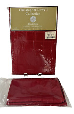 Christopher Lowell Collection Maroon Oblong Fabric Tablecloth 60"x118" w/Napkins