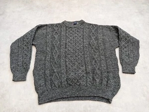 British Wool Naturally Pullover Herren XL Wolle Zopfmuster Pullover Fischer Aran - Bild 1 von 7