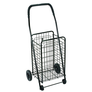 Folding Shopping Cart Basket Black Wheels Rolling Trolley Grocery DMI Laundry