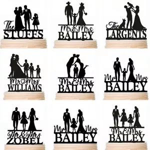 Family Cake Topper with Kids Personalised Family Anniversary Girls Boys Toppers - Picture 1 of 14