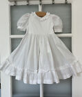 Vintage All White Girl 80’s Dress 4 Retro Cotton Ruffle Full Skirt Laura Ashley