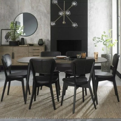 Bentley Designs Weathered Vintage Oak Dining Table + 6 Chairs, Seats 6-8 - Image 1 of 4