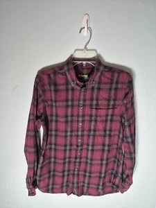 Camisa abotonada Outdoor Life para hombre pequeña franela púrpura a cuadros grunge leñador - Imagen 1 de 9