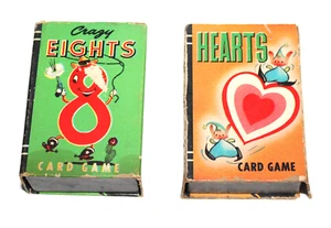 Vintage Small Crazy 8's and Hearts Card Games 1950s CSM1 - Picture 1 of 6