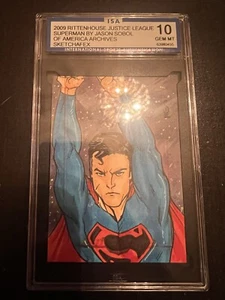 2009 Rittenhouse Justice League Superman Sketch Card 1/1 Graded ISA 10 - Picture 1 of 2