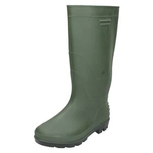 Ladies Spot On Green Synthetic Flat Wellington Boot: X1139 - Picture 1 of 9