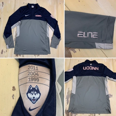 UCONN - Nike Elite Dri-Fit 1/4 Zip Navy Blue & Gray Jacket Shirt, Mens MEDIUM Cover