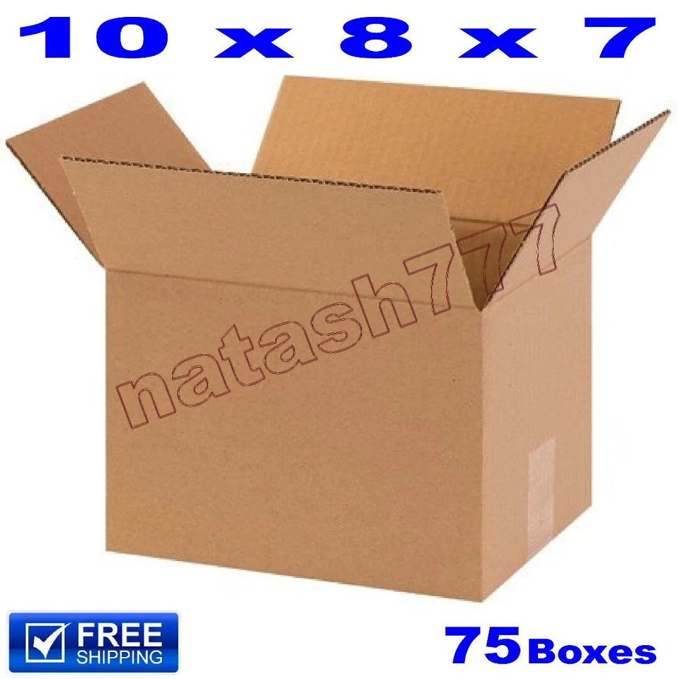 75 - 10x8x7 Cardboard Boxes 32-ECT Mailing Packing Shipping Corrugated Carton - Image 1 of 1