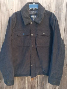 Hurley Gurney 2.0 Cord Trucker Jacke schwarz XL Sherpa Kragen - Bild 1 von 13