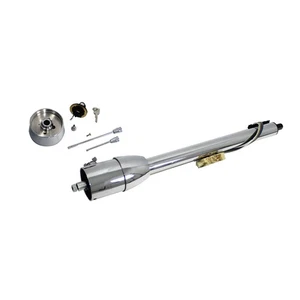 30" Floor Shift Tilt Steering Column W/ Ignition Keys & Steering Wheel Adapter - Picture 1 of 7