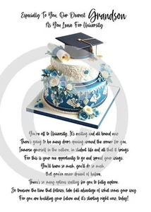 Congratulations Grandson As You Go To University A5 Size Card & Envelope - Picture 1 of 4