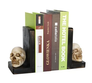 Decorative Halloween Skull Bookends, Heavy Duty Bookends for Shelves, Skull B... - Foto 1 di 8