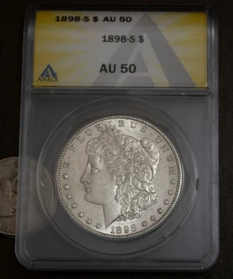 1898 S Morgan Dollar AU 50  Lot 3404 - Image 1 of 4
