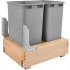 Rev-A-Shelf Double Pullout Bottom Mount Trash Cans 50 qt., Gray, 4WCBM-2150DM-2