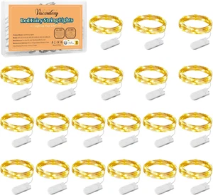 Micro LED Luci Stringa, 20 Pezzi 1M Filo Di Rame Con 10 Leds, Ghirlanda Luminosa - Foto 1 di 12