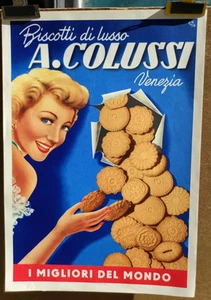 Affiche originale 1950 Biscuits Di Lusso A. Colussi Venezia /RS23 - Bild 1 von 3