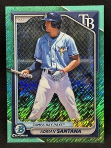 Adrian Santana 2024 Bowman Chrome #BCP-61 Aqua Shimmer Refractor /125 - Rays - Picture 1 of 2