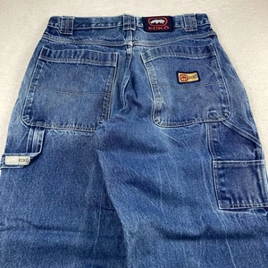 Vintage Ecko Unltd Carpenter Jeans Mens 36 Dark Blue Baggy Wide Leg Y2K Hip Hop - Picture 1 of 11