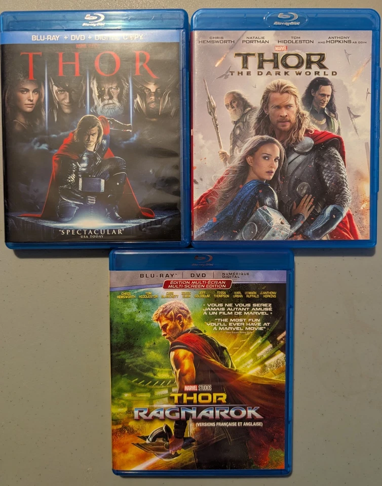 Thor: 3-Movie Collection (Blu-ray) Thor, The Dark World & Ragnarok Hemsworth - Image 1 of 1