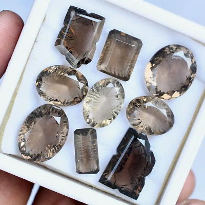 Piedras preciosas de cuarzo ahumado tallado natural Brasil 96,15 quilates certificadas 9 piezas Foto 1 de 4