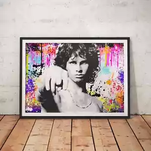 JIM MORRISON THE DOORS POSTER SETA QUALITÀ arte da parete colorata taglia a scelta - Foto 1 di 6