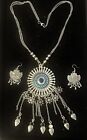 Ethnic stylish Tribal Necklace length 14" Bohemian Hippie Pendant with earings