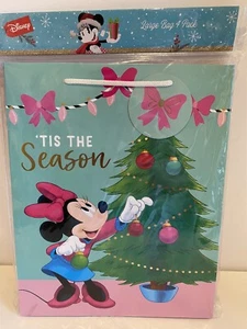 Disney Mickey Mouse Merry Christmas Minnie Tis The Season 4 x Large Gift Bags C7 - Picture 1 of 5