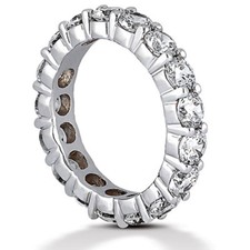4 ct Round Diamond Eternity Ring 18K Gold Band 16 x 0.25 ct, G Si1 size 5